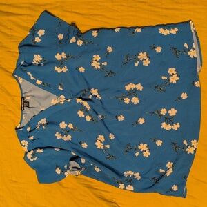 Blue Floral Blouse